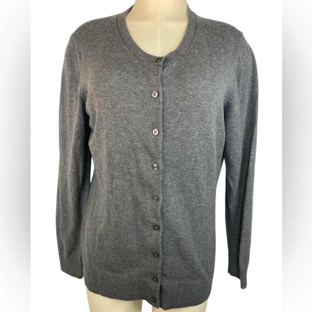 GAP Classic Gray Long Sleeve Button Up Cardigan Sweater Women’s XL